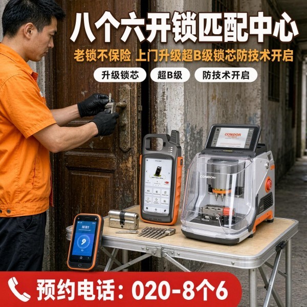 人和市场上门换锁修锁配汽车钥匙服务 - 八个六开锁